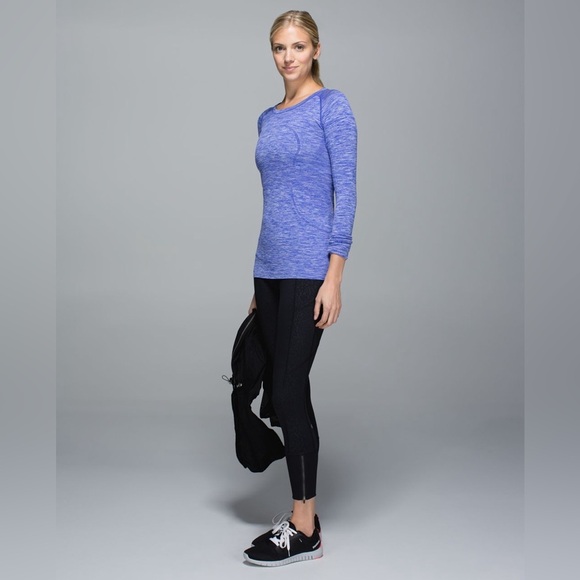 Lululemon | Swiftly Tech Long Sleeve CrewSpace Dye Heather Pigment Blue Size 12 - Picture 7 of 15